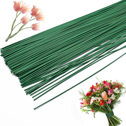 Green Floral Wire Sticks - 48cm - Pack of 15 for Flower Making & Craft Projects